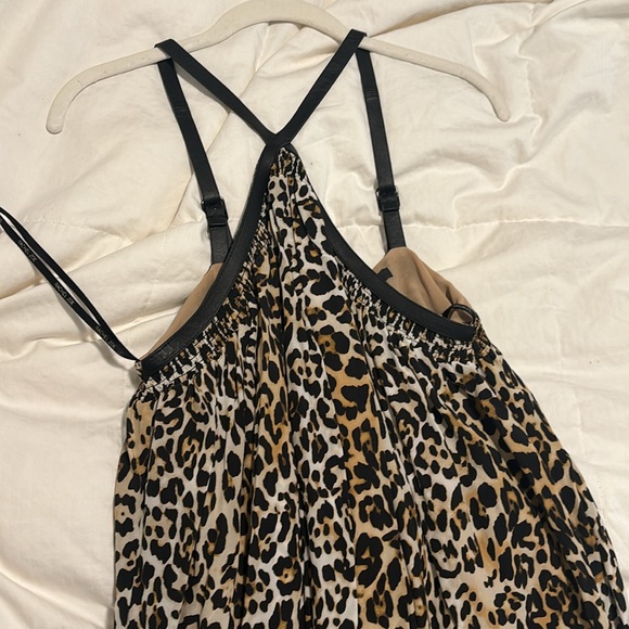 Rachel Zoe Silk leopard print maxi dress with leather straps - Picture 3 of 9